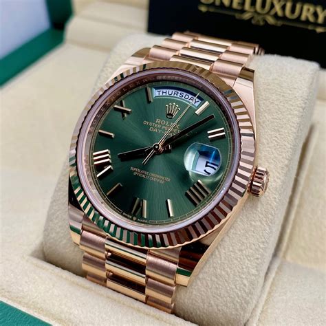 green rolex daydate|Rolex Day-Date 40mm.